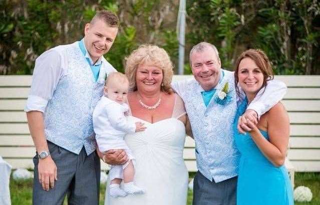 Bob and his wife Tracey with his stepdaughter Nikki, her husband Richard and their son Jack