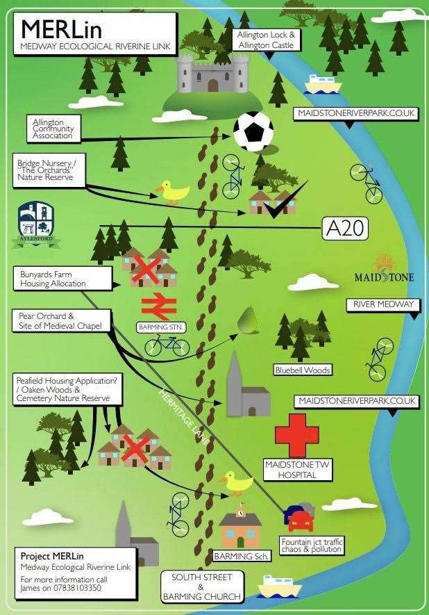 A map of the Project MERLin route envisaged by campaigner James Willis