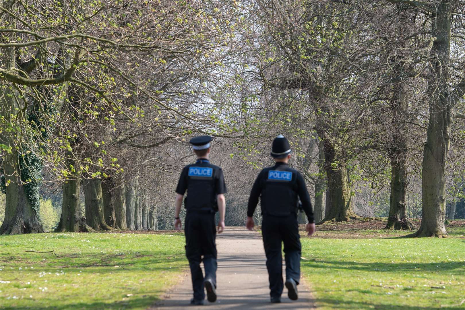 Lockdown rules have seen police monitoring public spaces (Joe Giddens/PA)