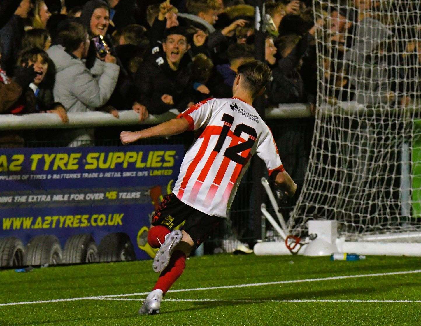 Jacob Lambert wins it from the spot for Sheppey United. Picture: Marc Richards