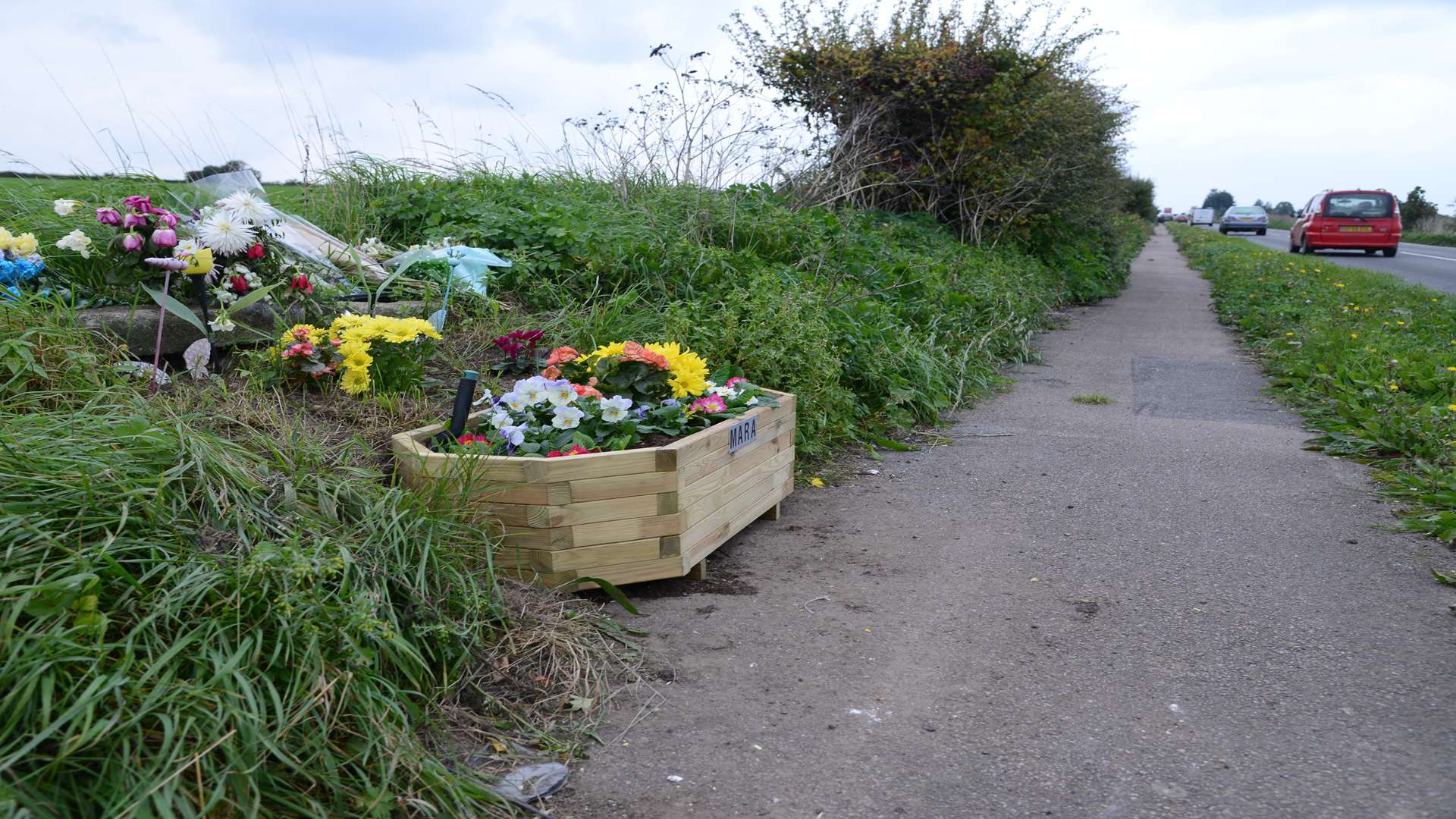 Floral tributes left for Mara Nunes. Picture: Gary Browne