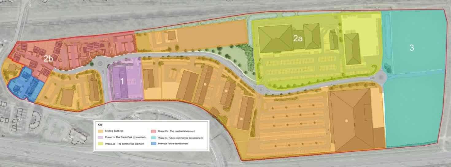 A map showing Kitewood's vision for Altira Business Park and Blacksole Farm on the outskirts of Herne Bay