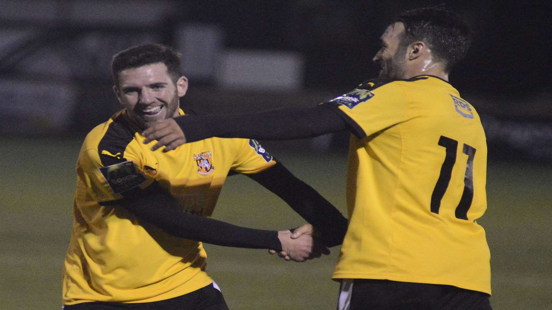 Ian Draycott celebrates with Kieron McCann Picture: Paul Amos