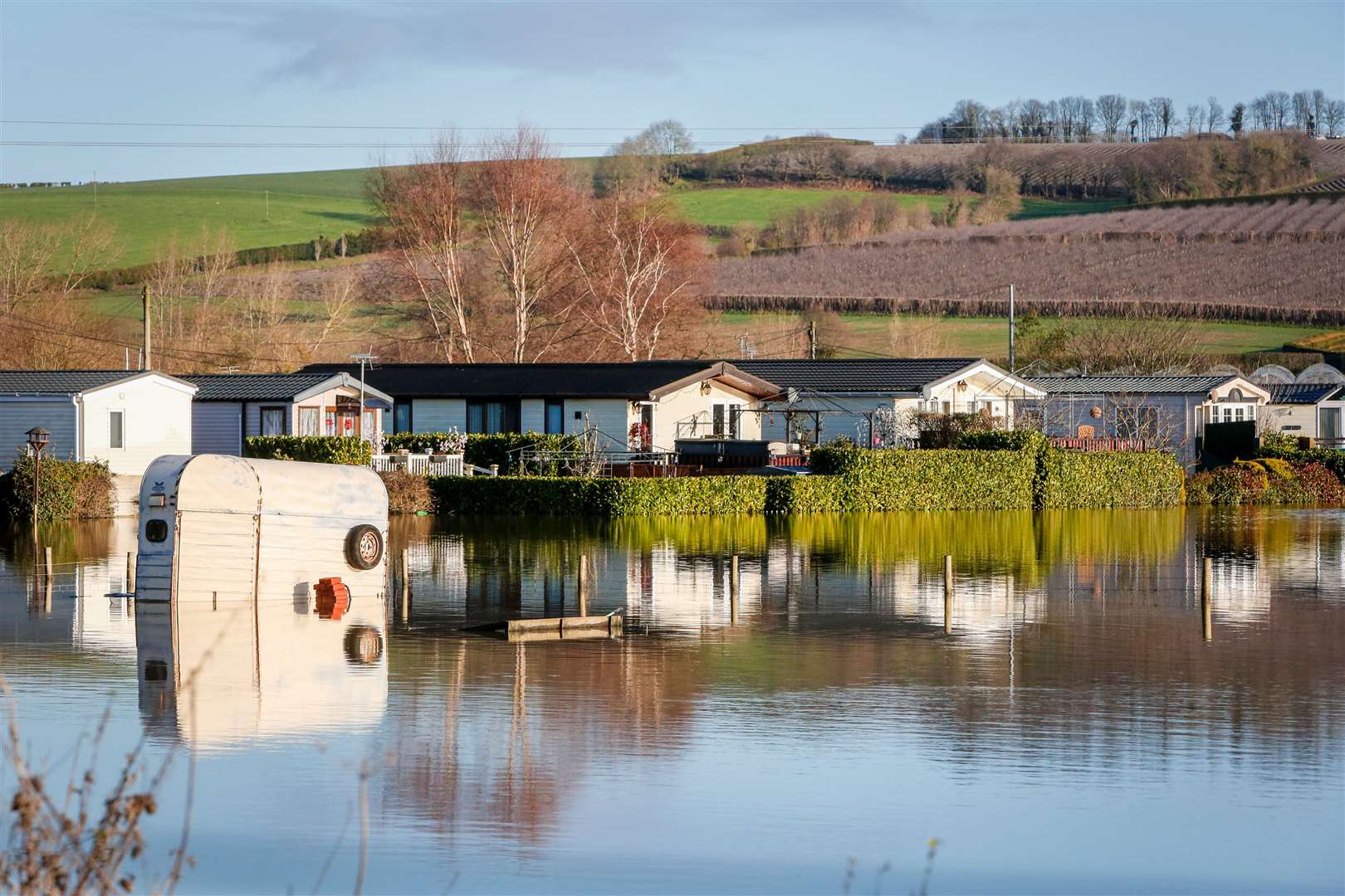 Little Venice Caravan Park surrounded by water. Picture: Matthew Walker.