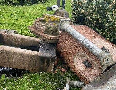 The horse trough was crashed into in April. Picture: Andrea Warren