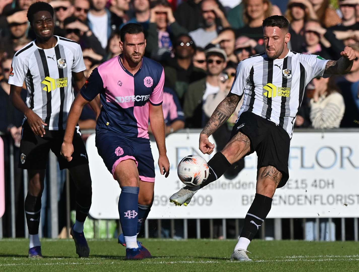 Dartford's Alex Wall clears against Dulwich. Picture: Keith Gillard