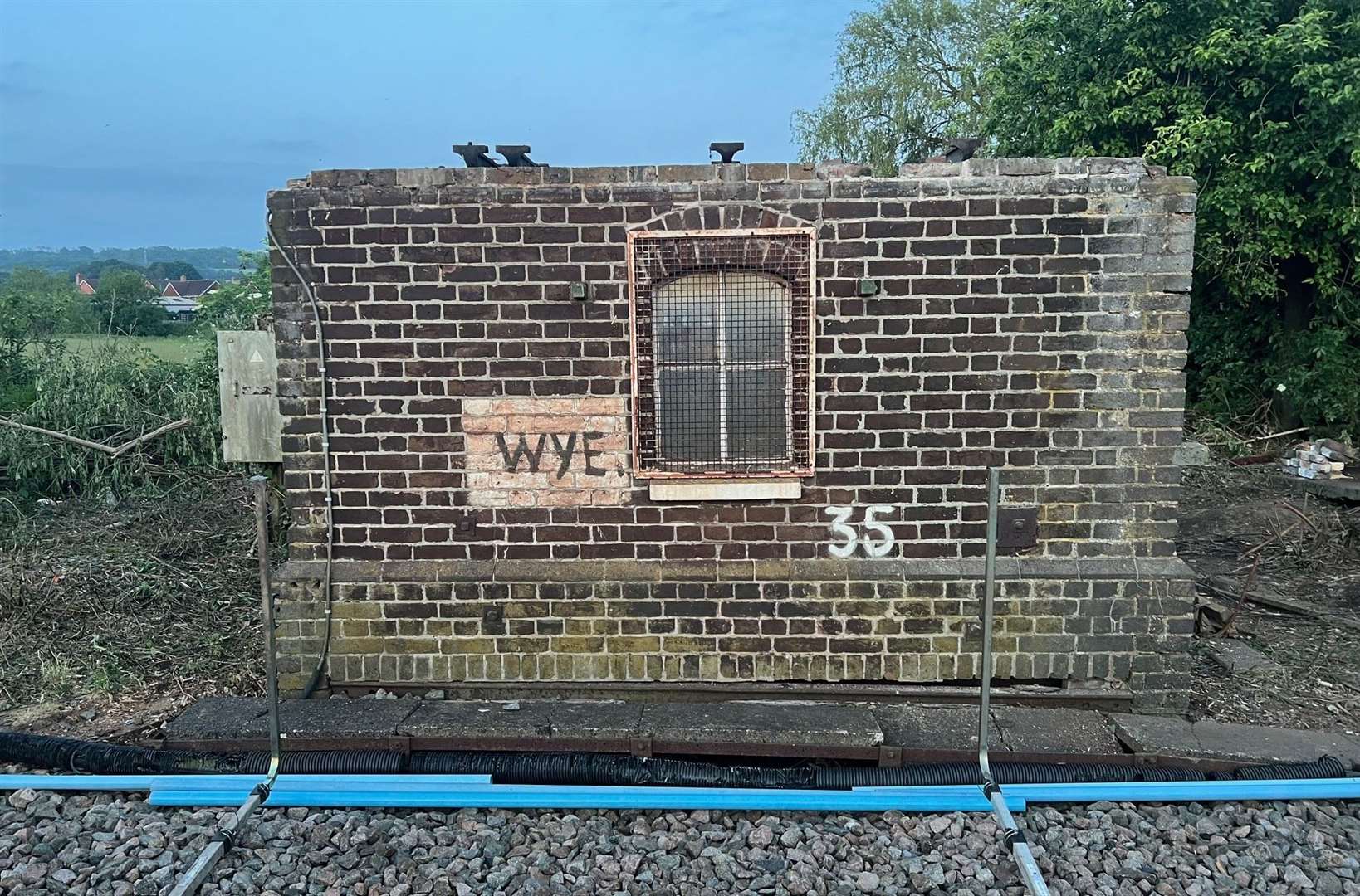 The remaining structure of the Wye signal box base. Picture: Network Rail