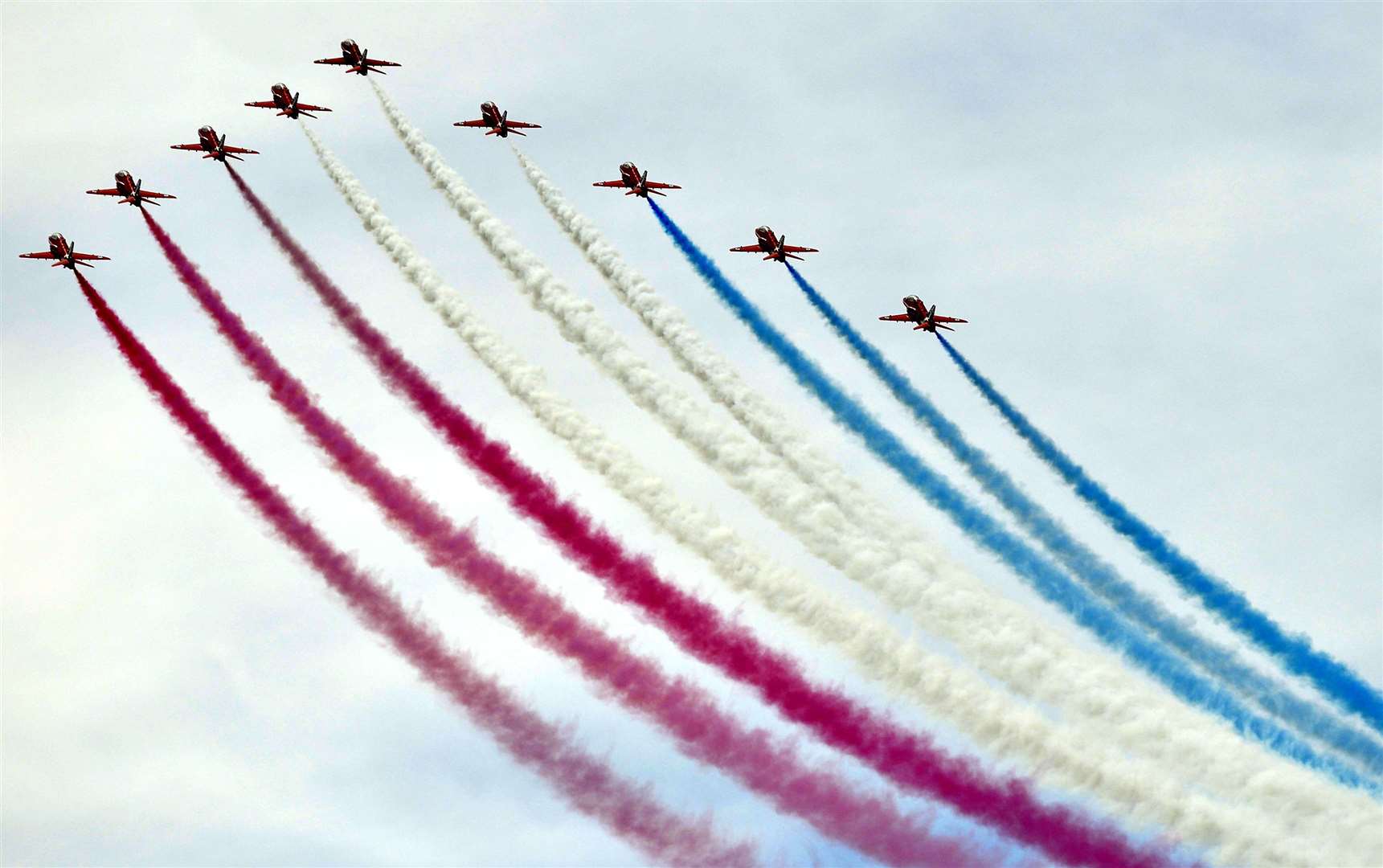 Red Arrows open the show in 2014. Picture: Gary Browne