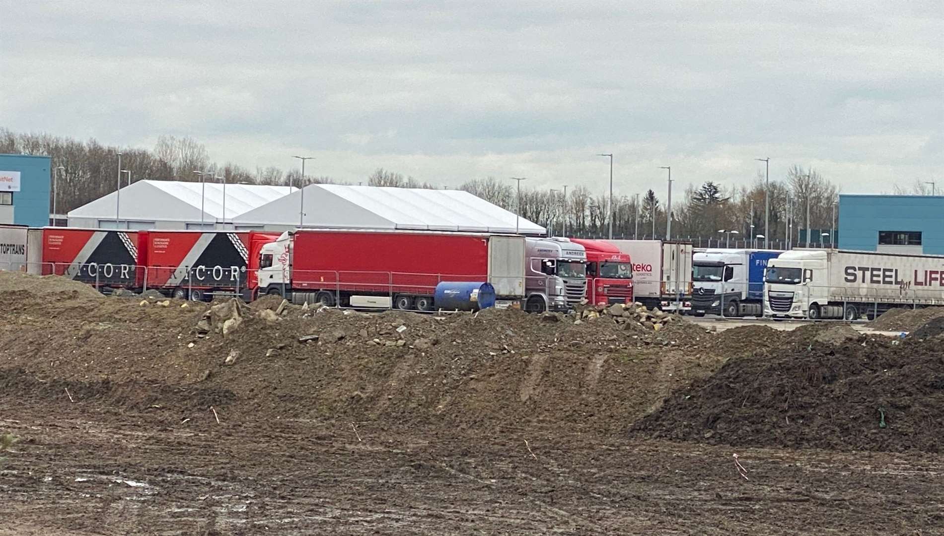 HGVs on the Waterbrook Park estate last month. Picture: Barry Goodwin