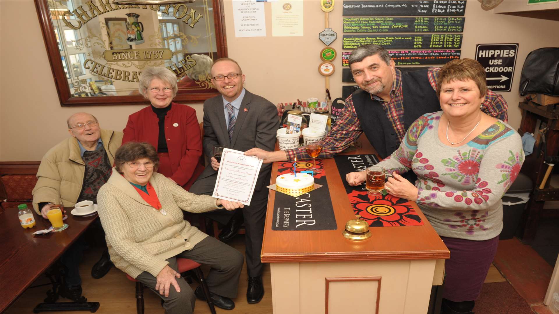 Melvin and Margaret Hopper with Malcolm Thompson, Carole Nealey, Andrew Cassell and Rose Moreton