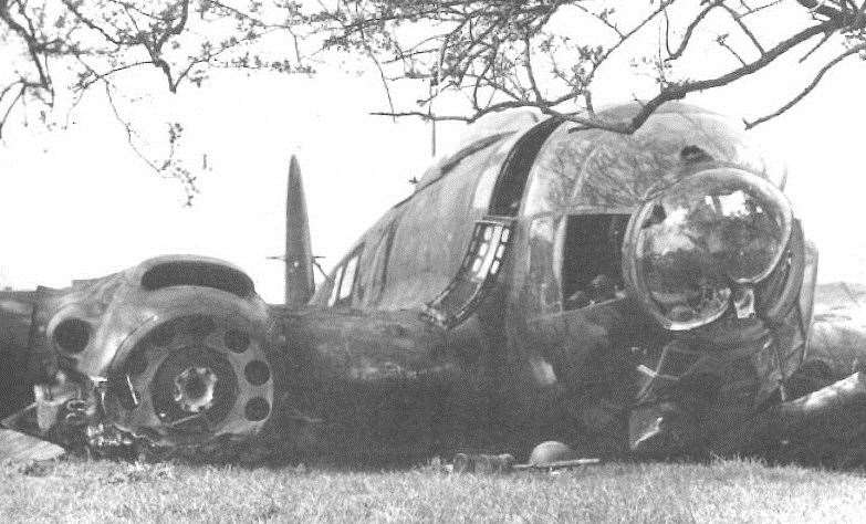 It is interesting to note that all markings and Swastika signs were quickly blacked out on the wreckage