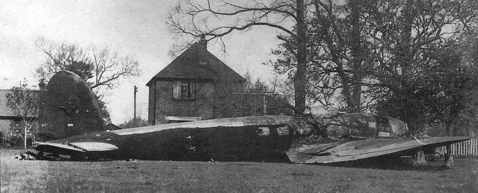 The crashed Heinkel at The Ridge