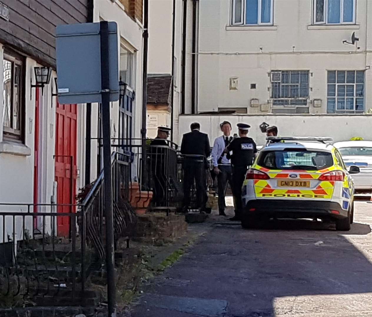 Police are still at the scene in Parr Head Mews, Rochester