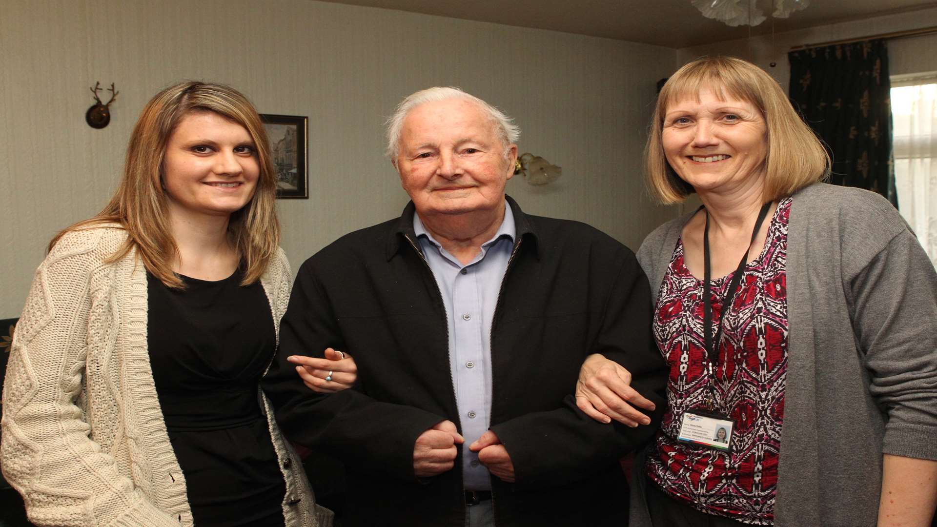 Reporter Suz Elvey, left, is introduced to Mike Brown by befriending services manager Wendy Pfeiffer. Picture: John Westhrop