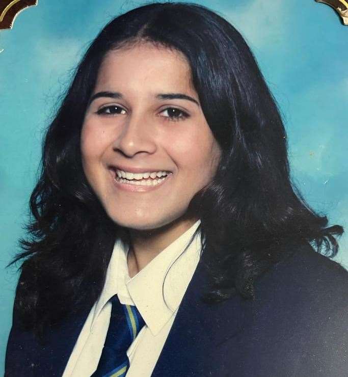 Naushabah Khan as a schoolgirl