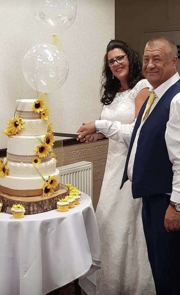 Lorraine and Terry Burrell on their wedding day