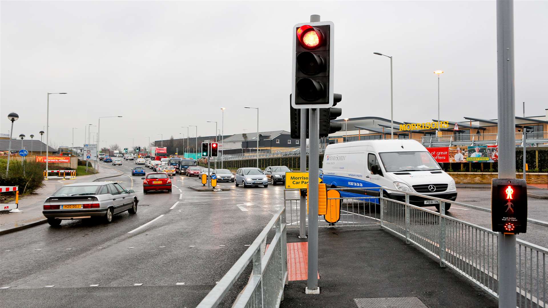 Police stopped the lorry in a car park off Mill Way, Sittingbourne (pictured)