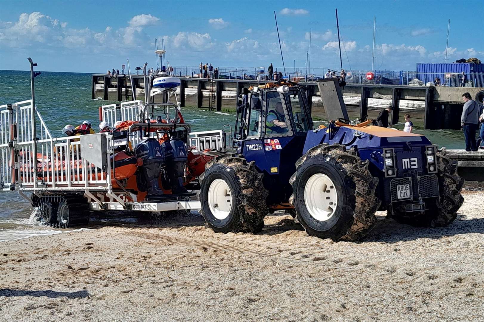 The Whitstable RNLI Lifeboat returning to station after an inflatable was blown offshore from Reculver. Picture: RNLI Whitstable