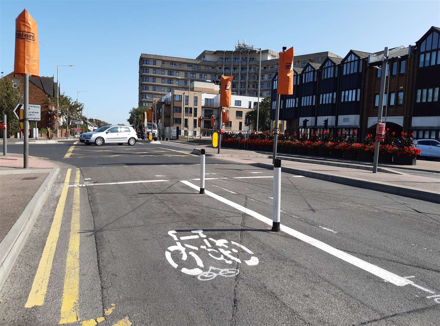 Traffic lights have been covered up at numerous junctions - including here at Somerset Road and Canterbury Road