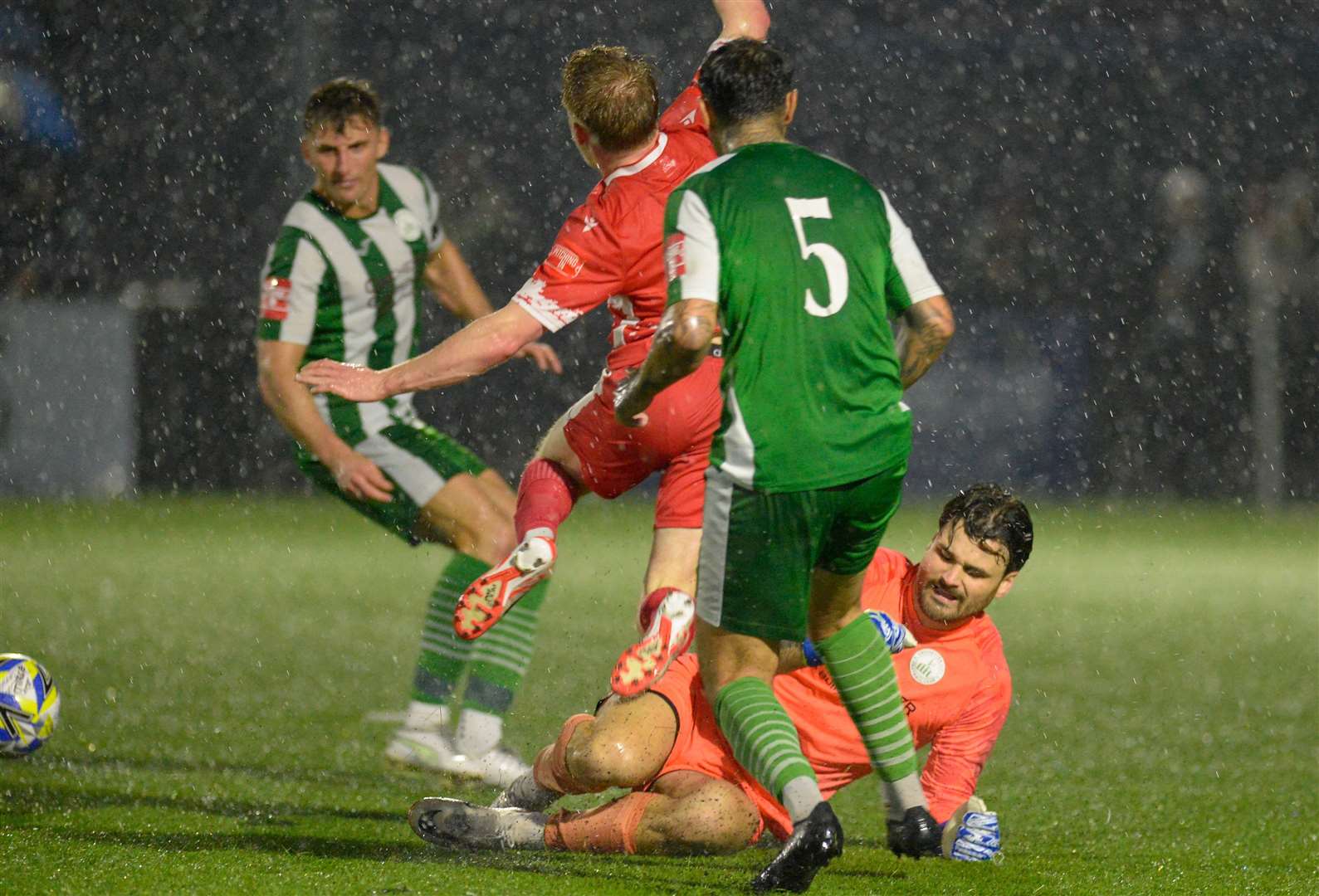 Action from the Isthmian South East play-off semi-final between Ramsgate and Chichester. Picture: Stuart Watson