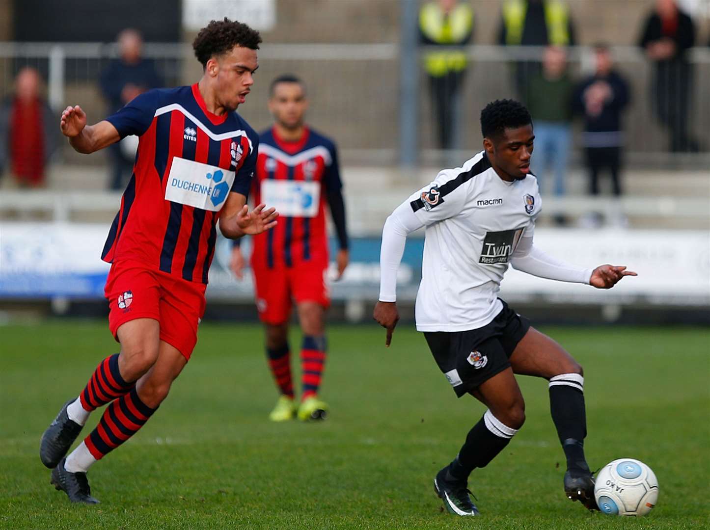 Dartford's Darren McQueen in action against Hampton on Saturday. Picture: Andy Jones