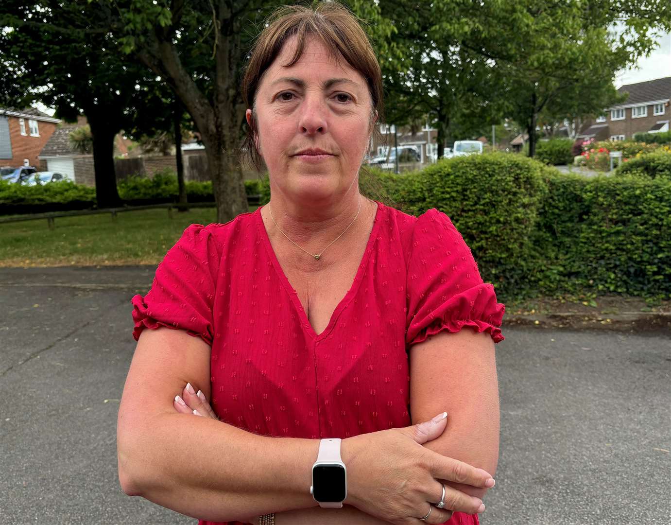 Sylvia Lilley says parents have parked on her drive in Highfield Road in the past