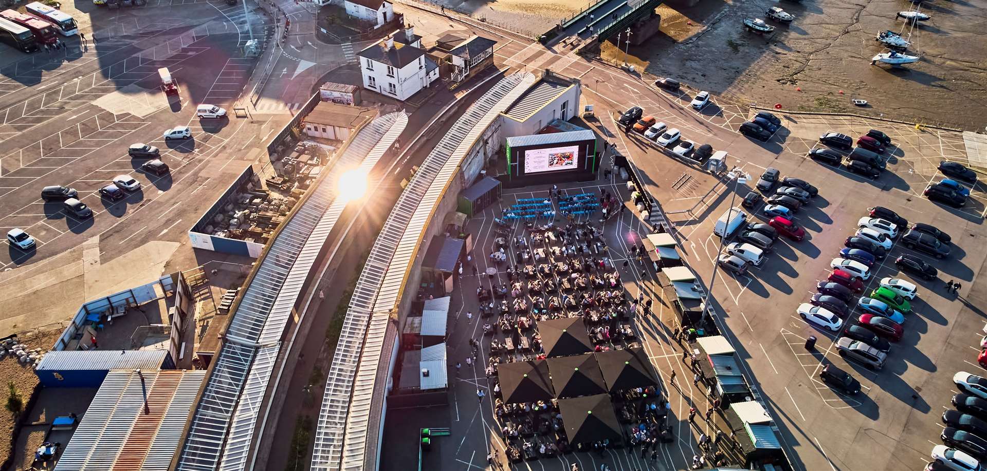 The free outdoor cinema will return next month. Picture: Folkestone Harbour