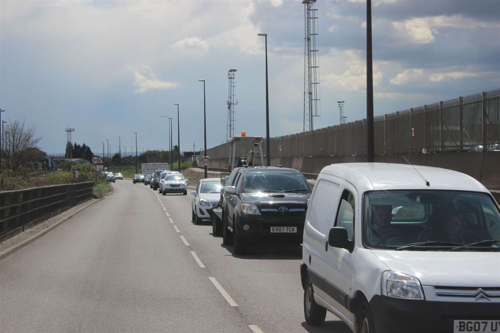 Brielle Way leading into Sheerness. The docks are on the right