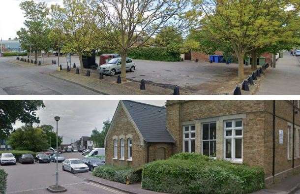 Park Road car park and Queenborough library car park both in Queenborough