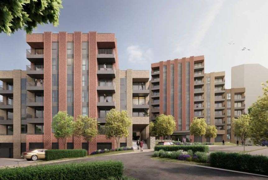 An artist's impression of the Maidstone Springfield development. Pictures: Bond Bryan Ltd and Maidstone Borough Council