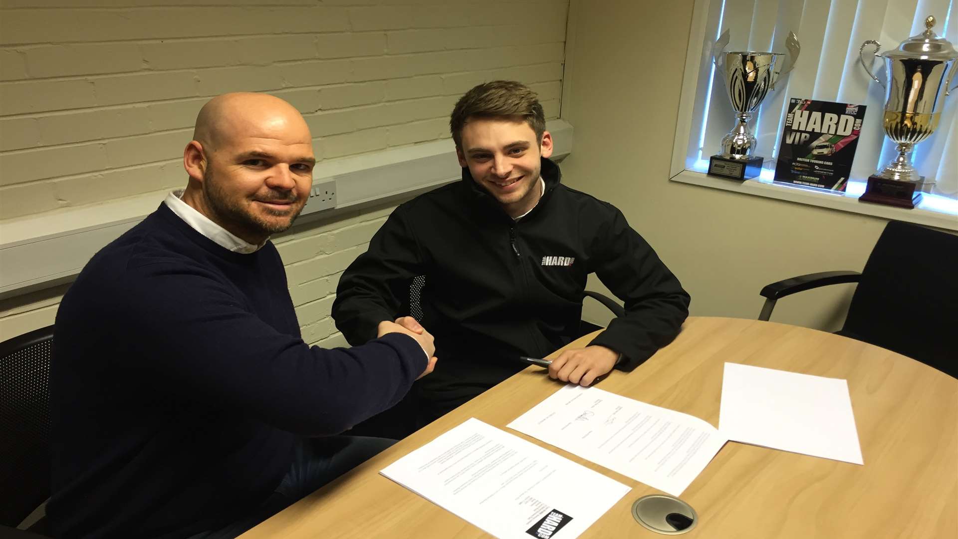 Goudhurst's Jake Hill (right) with team owner Tony Gilham