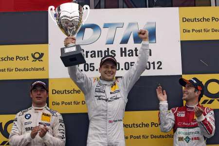 Gary Paffett celebrates victory at Brands