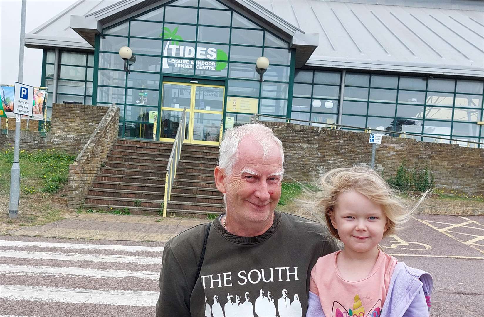 Clive Brown visited Tides Leisure Centre in Deal with four-year-old granddaughter Sofia; he says it would be “sad” if the slides are removed