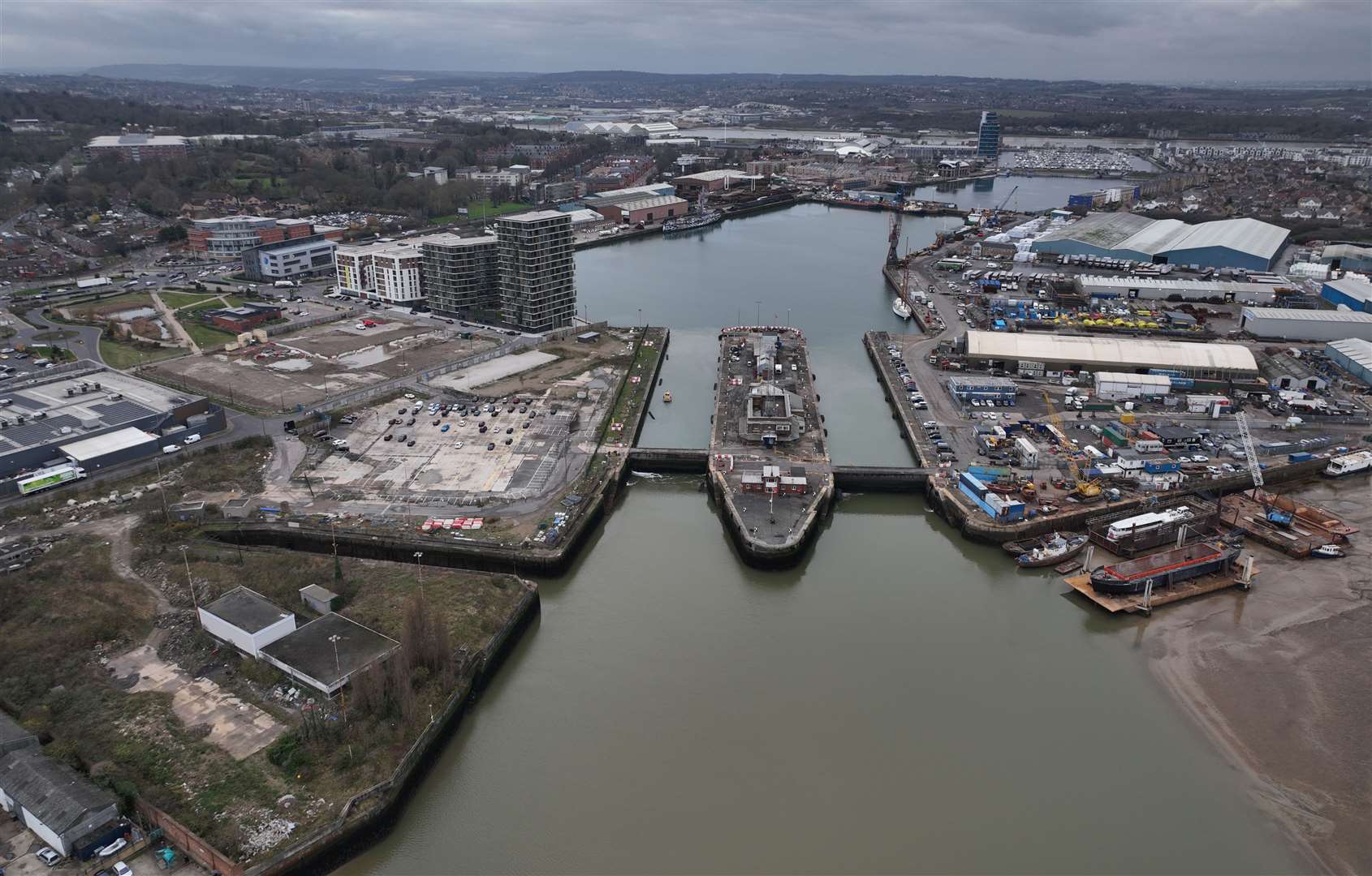 Chatham Docks and Chatham Waters which are subject to plans for redevelopment by Peel Waters. Picture: Phil Drew