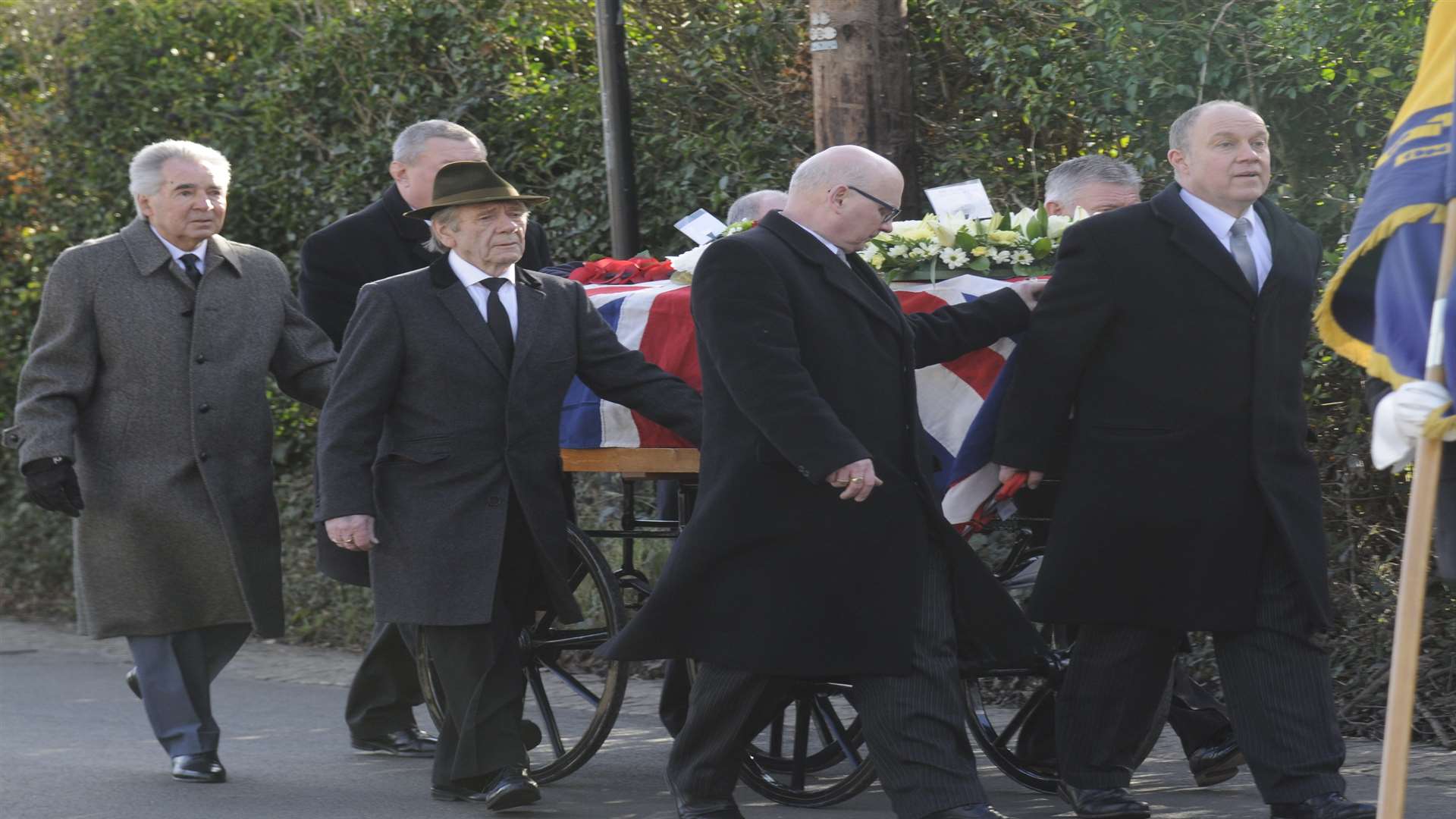 Funeral of 96 year old Dunkirk veteran Eric Rooke Procession from the Red Lion to St Paul's Church.