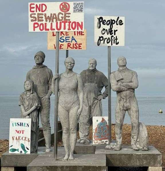 Whitstable SOS and Jason deCaires Taylor have unveiled Sirens of Sewage at West Beach in Whitstable. Picture: SOS Whitstable