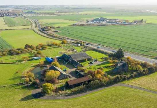 An aerial shot of Cowstead Farm on Sheppey. Picture: George Webb Finn