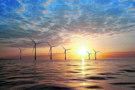 The Kentish Flats wind farm off Herne Bay and Whitstable.