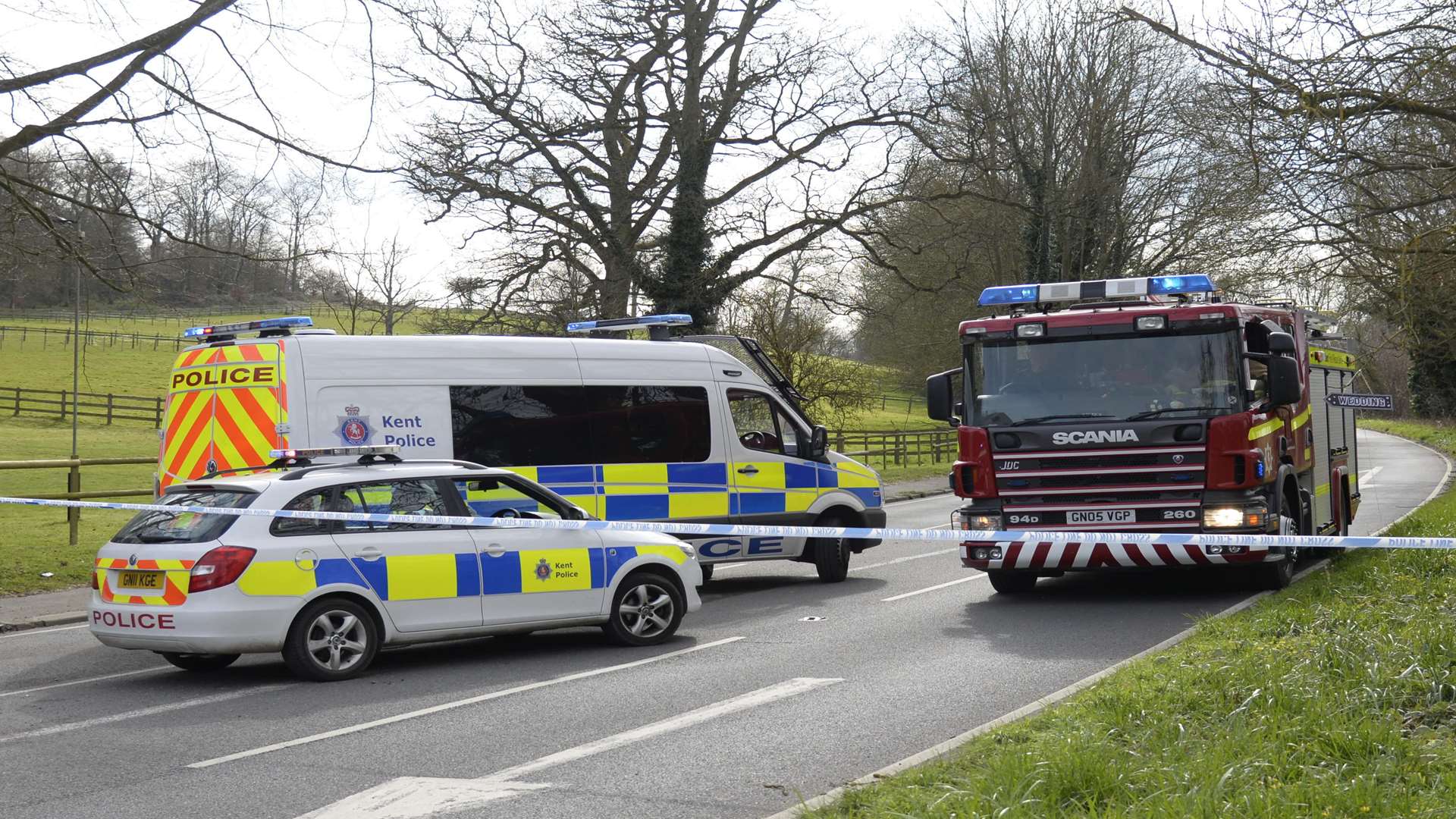 The road was closed after the crash