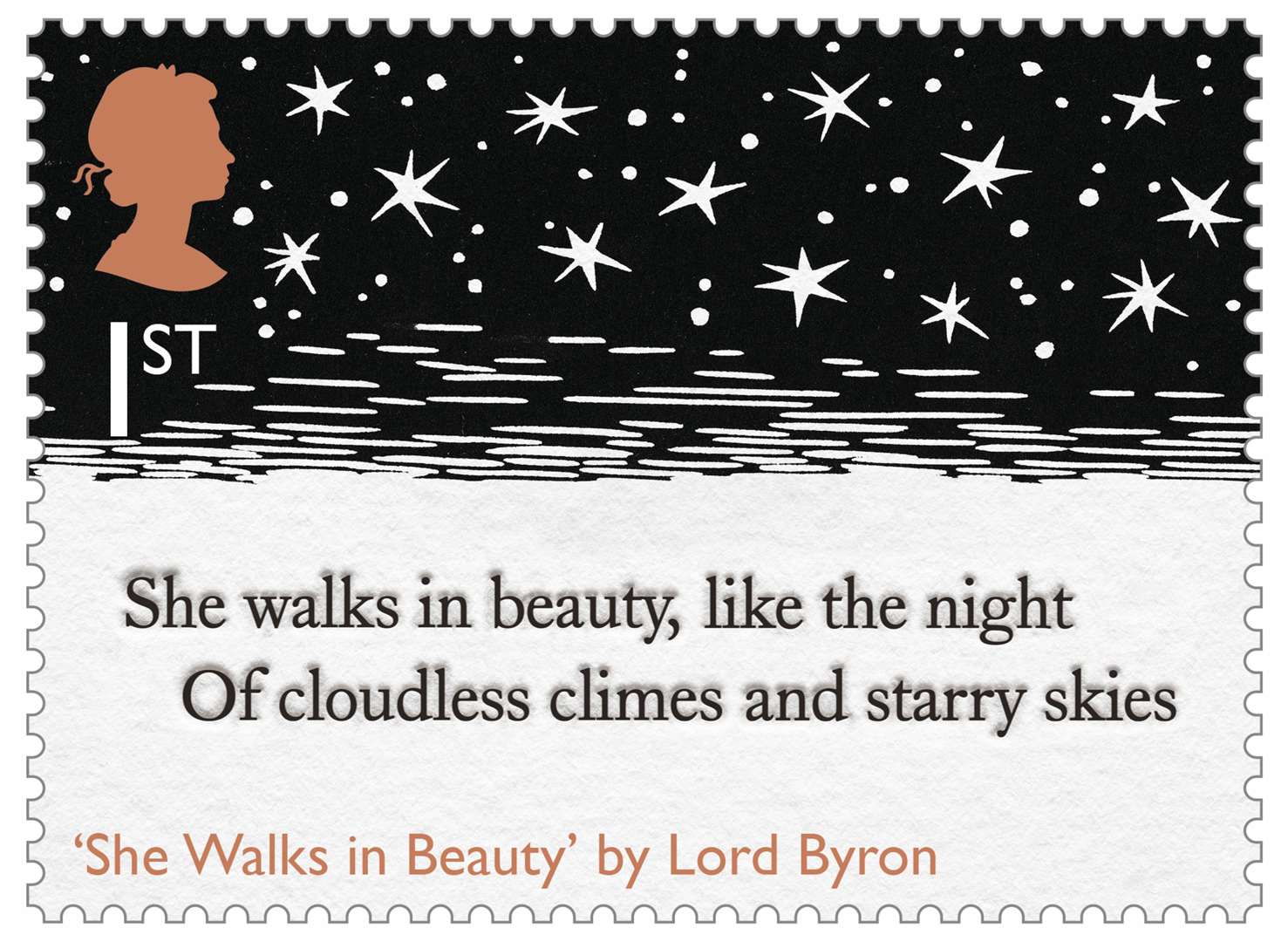 She Walks In Beauty by Lord Byron (Royal Mail/PA)