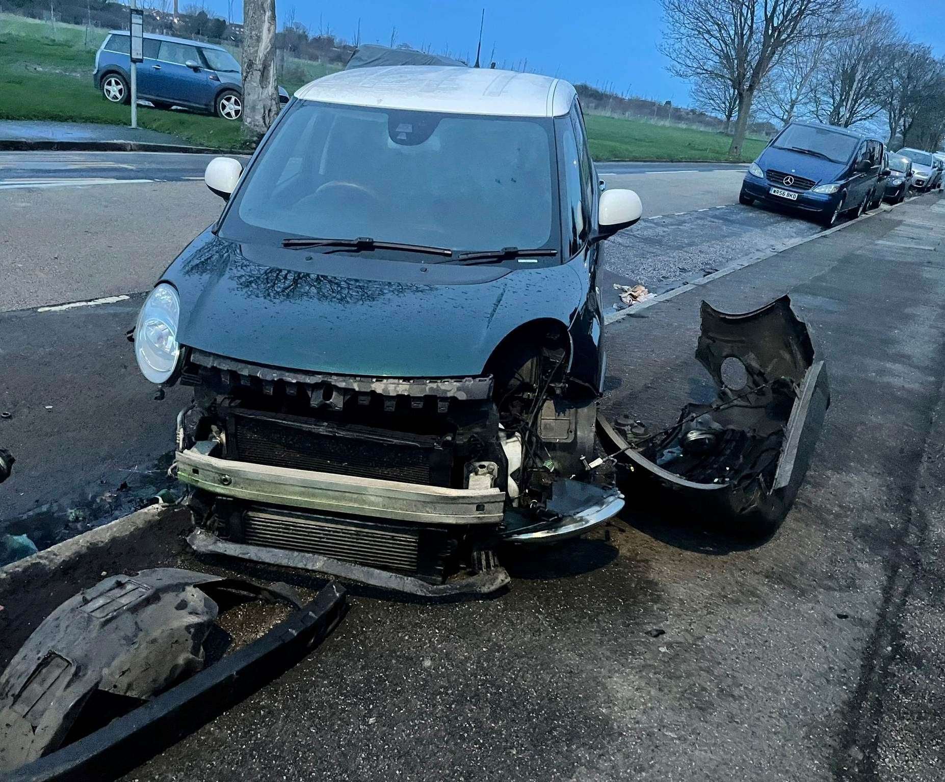 Georgina Botterman's Fiat was written off outside her house in Dane Valley Road, Margate. Picture: Georgina Botterman