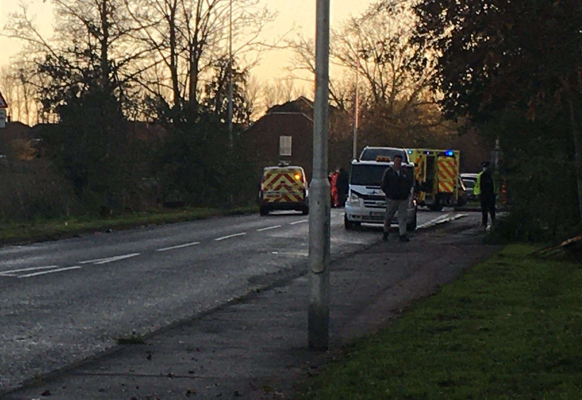 The air ambulance at the scene