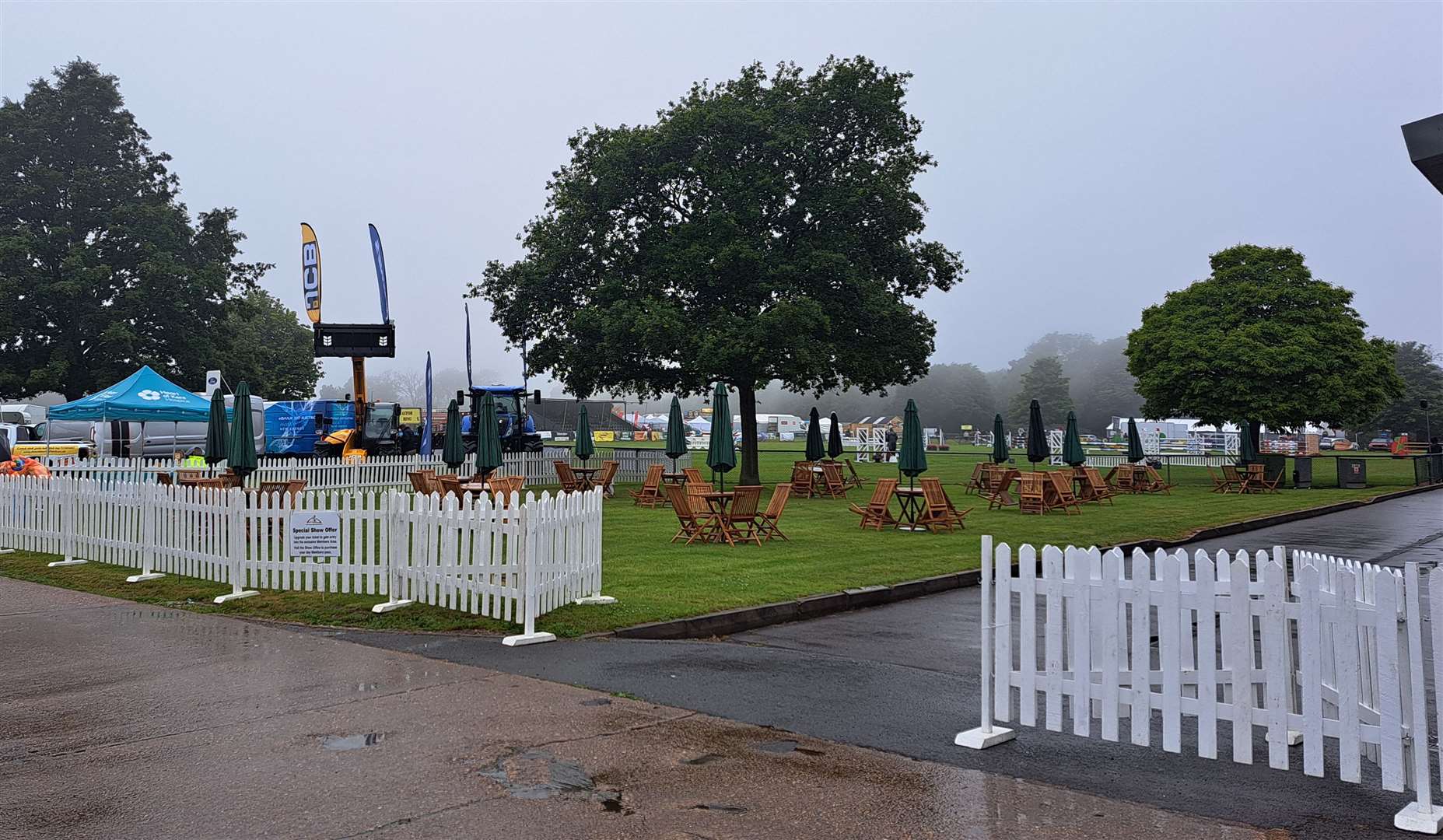 There was a wet start at the Showground early this morning