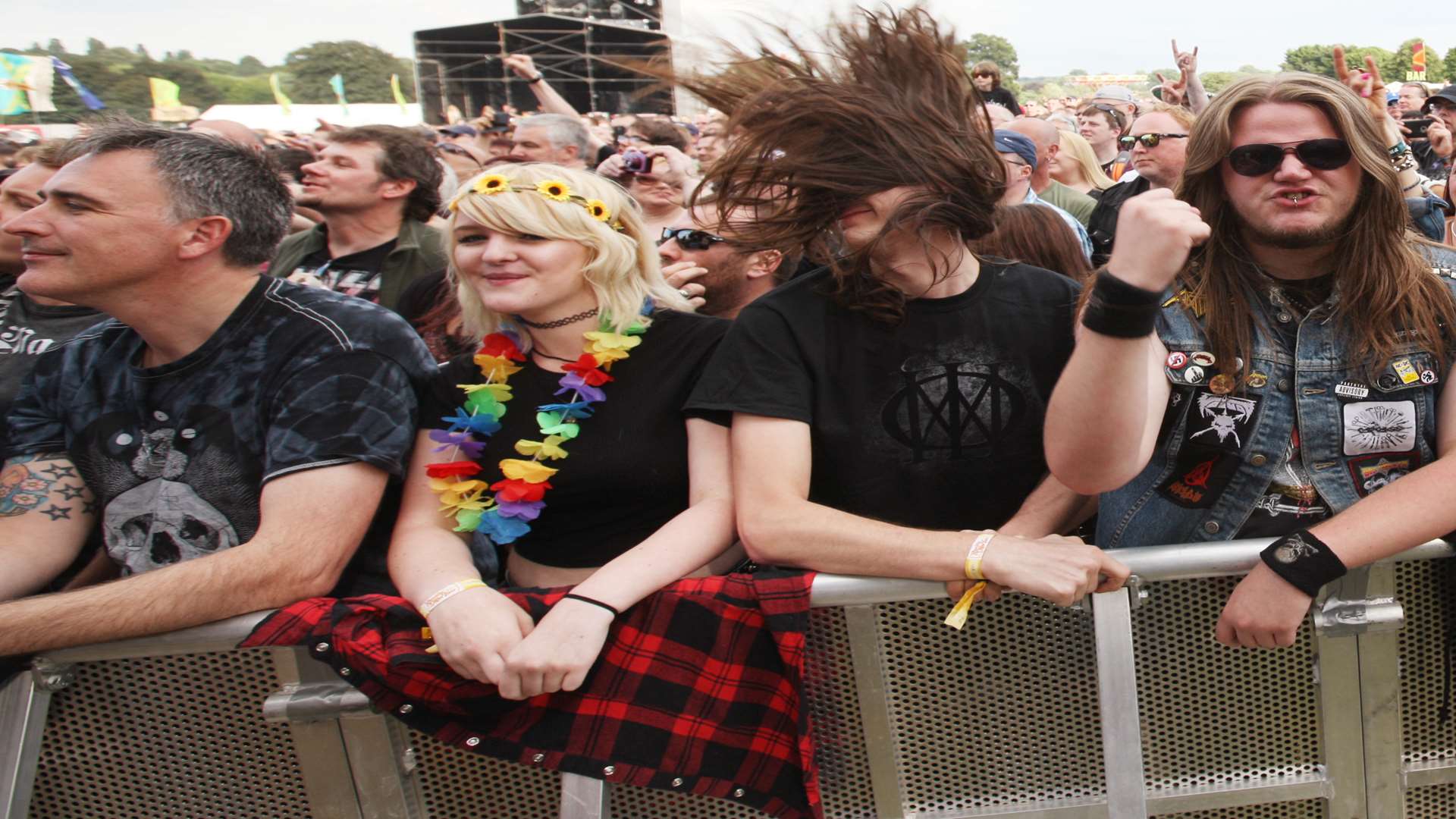 Revellers at the Ramblin' Man Fair in Maidstone