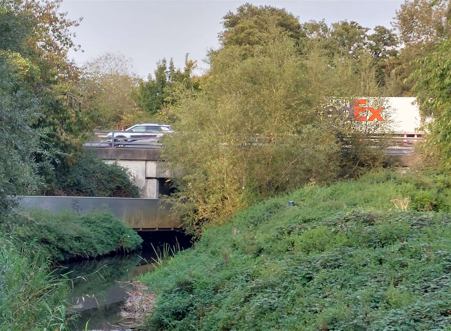 The underpass runs alongside the River Stour