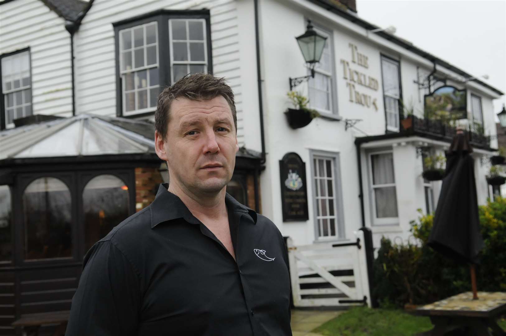 Tom Dixon, landlord at the Tickled Trout, dived into the river to help the pensioner