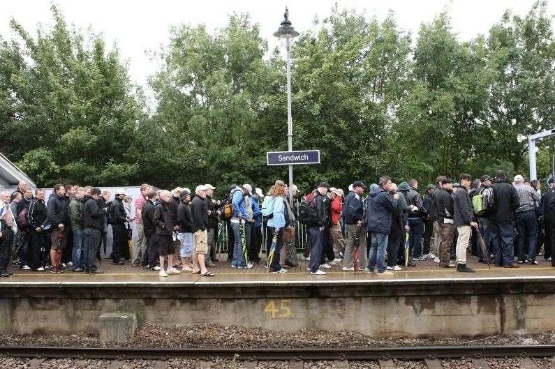 Sandwich train station's platform is the subject of an extension to accommodate spectators to The Open. Picture Terry Scott