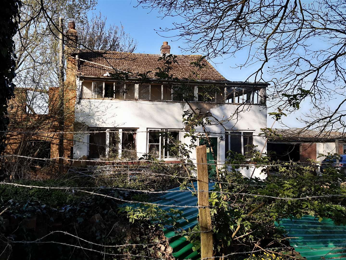 The house near the Bell Lane site, which Mr Becks says is derelict and he can't live in