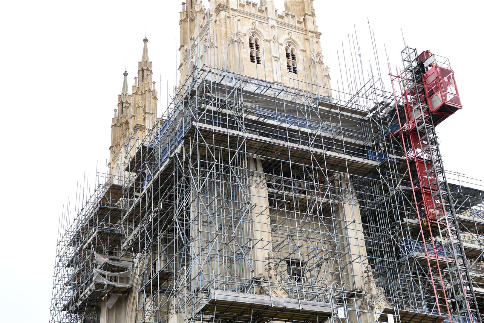 The scaffolding has affected the view of the iconic landmark. Picture: Barry Goodwin