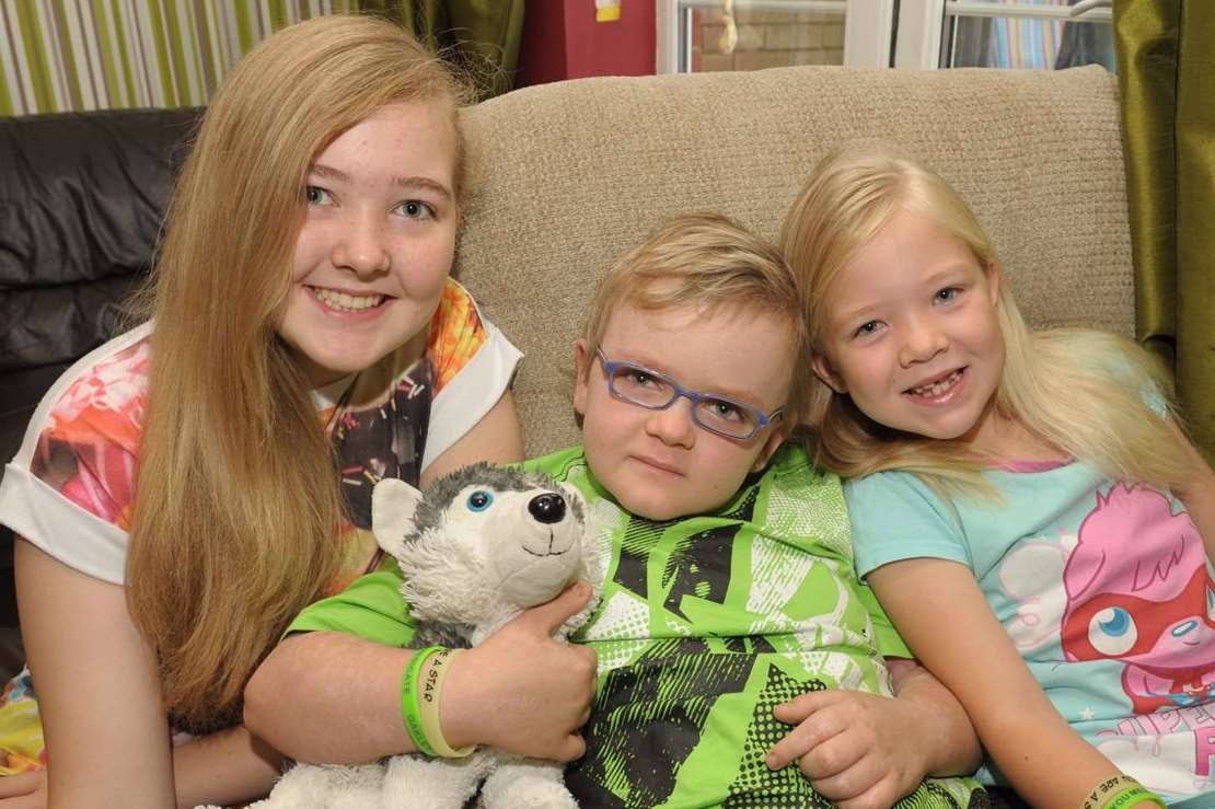 Maisie and Tilly Orange with brother Oakley